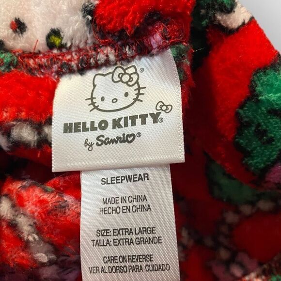 Hello Kitty “Christmas Wreath” Fuzzy Soft Touch Pajama Pants Womens size XL New - Picture 12 of 12